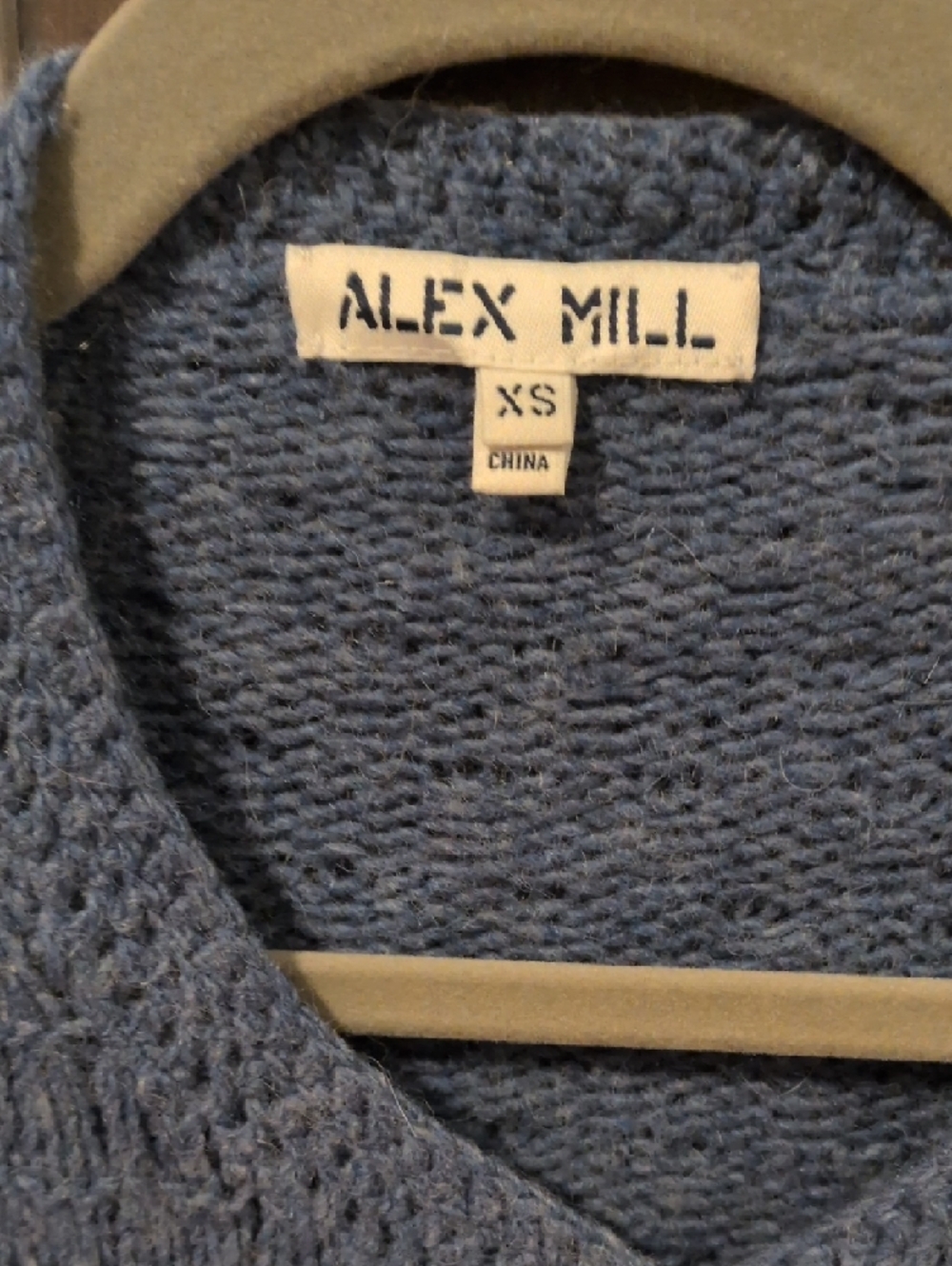 Alex Mill Blue Button-Front Women’s Sweater Merino, Alpaca, Hemp - Picture 2 of 2